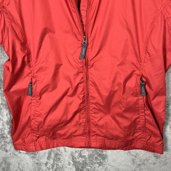 Lands’ End Windbreaker Jacket Womens Small Red Lightweight Zip Up Pockets Active - Picture 5 of 8